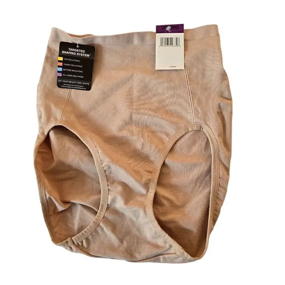 NWT Bali Womens Beige Firm Control Underwear Shapewear Size 2XL